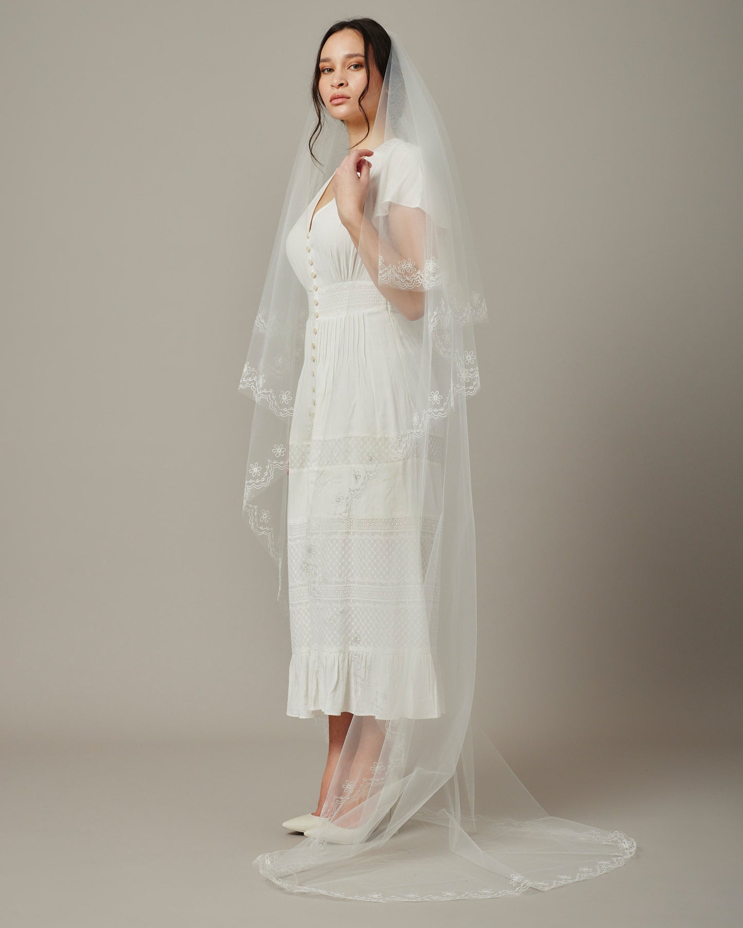 DARLEY EMBROIDERED CATHEDRAL BRIDAL VEIL