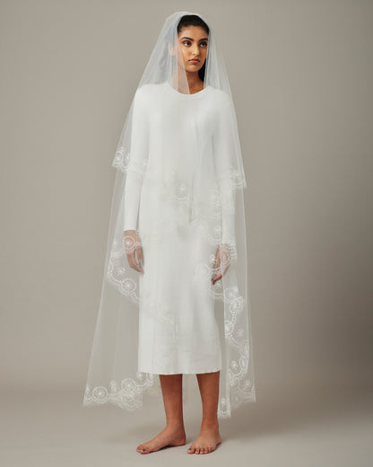 DIXON EMBROIDERED VEIL FRONT