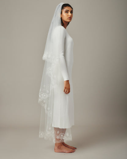 DIXON EMBROIDERED VEIL WITH BLUSHER