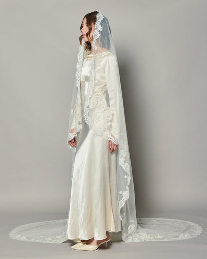 ANASTASIA EMBROIDERED LACE VEIL