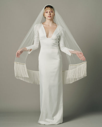 TALISMAN PEARL FRINGE VEIL